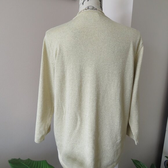Gold Sparkly Alia Sweater With 3/4 Length Sleeves - Picture 4 of 7